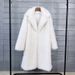 Women’s Faux Fur Coat – Mid-Length Winter Coat With Suit Collar, Plush & Warm (S-XL, White/Black/Red/Royal Blue/Rose Red/Apricot/Khaki)_ecoleips.com