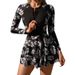 Voya New European American One-piece Swimsuit With Long Sleeves Skirt Design, Suitable Sports, Surfing, And_ecoleips.com