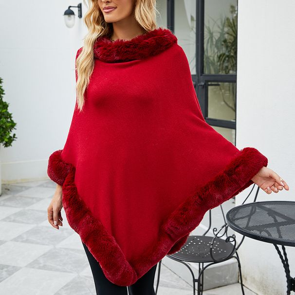 Women's Clothing 2023 autumn and winter new women's clothing shawl tassel cape fur collar pullover sweater women_ecoleips.com