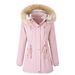 Women's Winter Parka Coat With Faux Fur Hood, Fleece Lined, Drawstring Waist, Warm Padded Jacket For Cold Weather_ecoleips.com