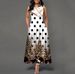 Cross-Border European And American Round Neck Sleeveless Vest Printed With Pockets Waist-Cinching Plus Size Long_ecoleips.com