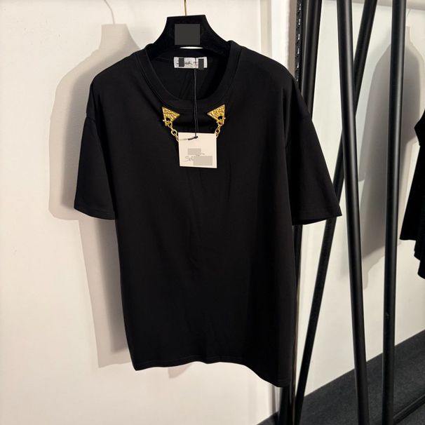 High-Qualiy Sylish Slim-Fi Dopamine Swee Syle Women's Meal Chain Casual Shor-Sleeve Loose Oversized_ecoleips.com
