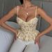 Women's Clothing Floral Irregular Camisole Women's Sexy Backless Tie Fishtail Bustier Style Spring Summer Ruffle Ins_ecoleips.com