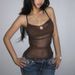 2025 Cross-Border European And American Style Spring New Women's Solid Color Slim Street Fashion Camisole Mesh Backless_ecoleips.com