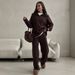 Women's Clothing Half Zip Pullover Sweater High Neck Half Zip Pullover Sweater & Pants Set - Casual Solid Color Two-Piece Outfit For Fall & Winter_ecoleips.com
