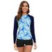 Women's Long Sleeve Swimwear Set – Quick-Dry Rash Guard & Swim Bottom, UPF 50+ Sun Protection (Multiple Prints & Solid Colors, S-XXL)_ecoleips.com