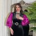 Modest Abaya Dress Elegant Velvet Zip-Up Robe Dress – Stylish Contrast Color Slim Fit Long Dress For Women, Perfect For Parties & Evening Events_ecoleips.com