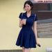 Spring And Summer New Style Elegant Waist-cinching Slimming Short-sleeve Polo Collar Figure-flattering High-waisted_ecoleips.com