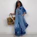 Women's Floral Print Long Sleeve Top & Wide Leg Pants Set – Elegant & Sexy Two-Piece Outfit (Breathable Polyester, Xs-Xxxl, Summer Street Style)_ecoleips.com