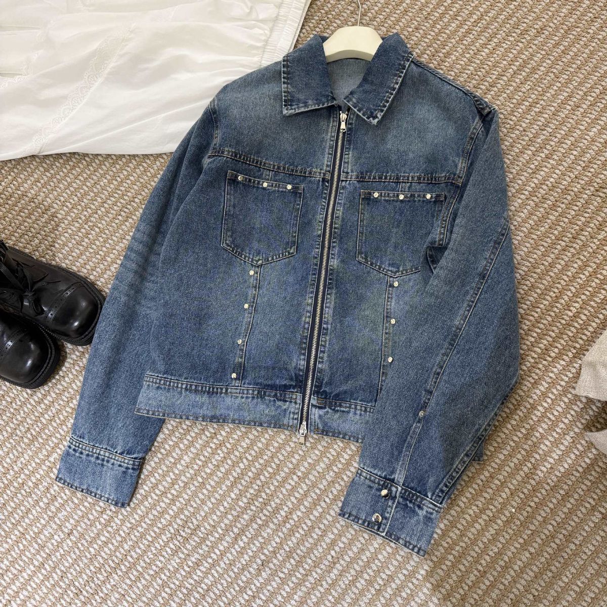 2026 Vintage Distressed Denim For Women, New Spring And Autumn Loose Casual Versatile Jacket Top_ecoleips.com