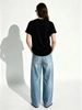 Women's Black And White Cotton T-Shirt, Cute Bear "Dr" Print, Casual Loose Fit Short Sleeve Tee For Summer Streetwear_ecoleips.com