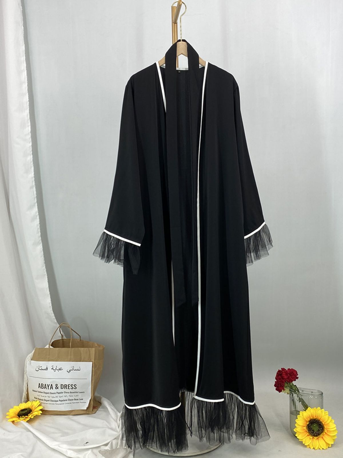 Middle East Dubai Turkey Explosion Fringe Cardigan Islamic Elegant Fashion Dress_ecoleips.com