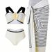 Women’s Clothing Summer pattern swimsuit bikini suspender swimsuit black and white color matching generous and simple_ecoleips.com
