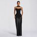 Elegant Sexy Pleated High-End Slim Fit Slip Dress with Straps European American Style Fishtail Cross Border Women's Dress_ecoleips.com