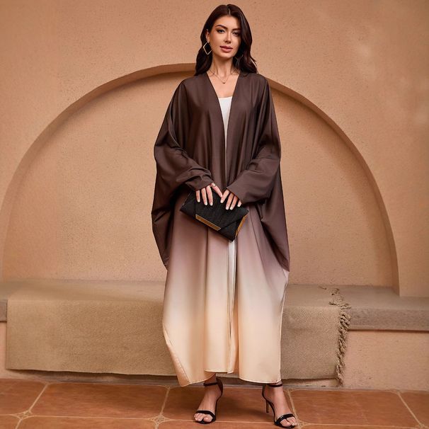 Fashionable And Elegant Gradient Cardigan Foreign Trade Shawl Dress Robe_ecoleips.com