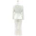 Women's Professional Suit Set - Stretch Polyester Blazer & Straight-Leg Pants, Office Workwear, Fall Collection (White, S/M/L/Xl)_ecoleips.com