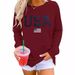 Women's Clothing Holiday Printed Round Neck Sweater Women's Tops_ecoleips.com