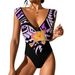 Sexy Vacation Polynesian Jumpsuit New Charming V-Neck Swimsuit Summer Women'S Beach Swimsuit Custom Ethnic Print Jumpsuit_ecoleips.com