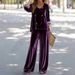 Women's Velvet Round Neck Long Sleeve Top & Pants Set – Soft & Stylish Lounge-to-Street Outfit (S-XXXL, 5 Colors)_ecoleips.com