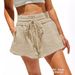 Aria Basics Aria Basics Summer Women's Linen Tie-waist Loose Casual Shorts, European And American Cross-border Independent Station High-waisted_ecoleips.com