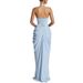 Spring/Summer Halter Neck Slit Dress Women's Casual Vacation Long Tie Waist INS New_ecoleips.com