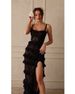 Women's Spring Summer Sexy Backless Lace See-through Long Dress Casual Elegant Fashion With Side Slit And Shoulder Wave Design_ecoleips.com