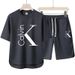 2026 Summer Trendy Brand Round Neck Retro Trendy Short Sleeve Two Piece Set New Sports And Leisure Set_ecoleips.com