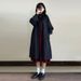 Women's Trench With Cotton Padding, Autumn And Winter, Petite Size, 2025 New Style, Mid-Length, Loose Fit, Black Padded_ecoleips.com