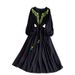 Women's French Retro Style Embroidery round Neck Dress Sweet Gentle Elegant Long Skirt Summer Fashion_ecoleips.com