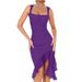 Women's Clothing New Suspender Dress Female Fashion Sexy Tight Pleated Mid Length Evening Dress_ecoleips.com