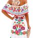 2023 Independent Station New European And American Spring Summer Off-Shoulder Red Flower Print Long Flared Dress_ecoleips.com
