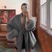 Cozy Belted Wool-Blend Coat – V-Neck Long Sleeve Duster For Autumn & Winter Layering (White/Wine Red/Grey/Brown, S-L)_ecoleips.com