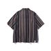 Unisex Japanese Retro Americana Style Striped Shirt Short Sleeved Hawaiian Cuban Collar Trendy Clothing for Women_ecoleips.com