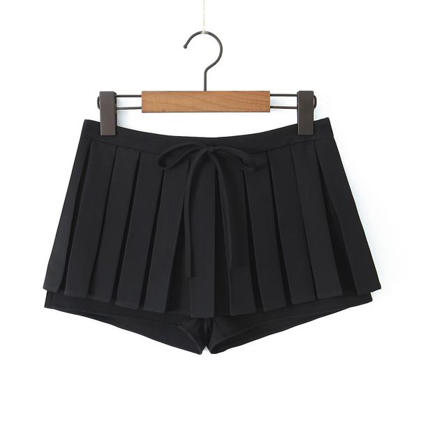 Verve 6429-Spring New Fashion Waist Bow Pleated Pants Half Skirt Women's Style_ecoleips.com