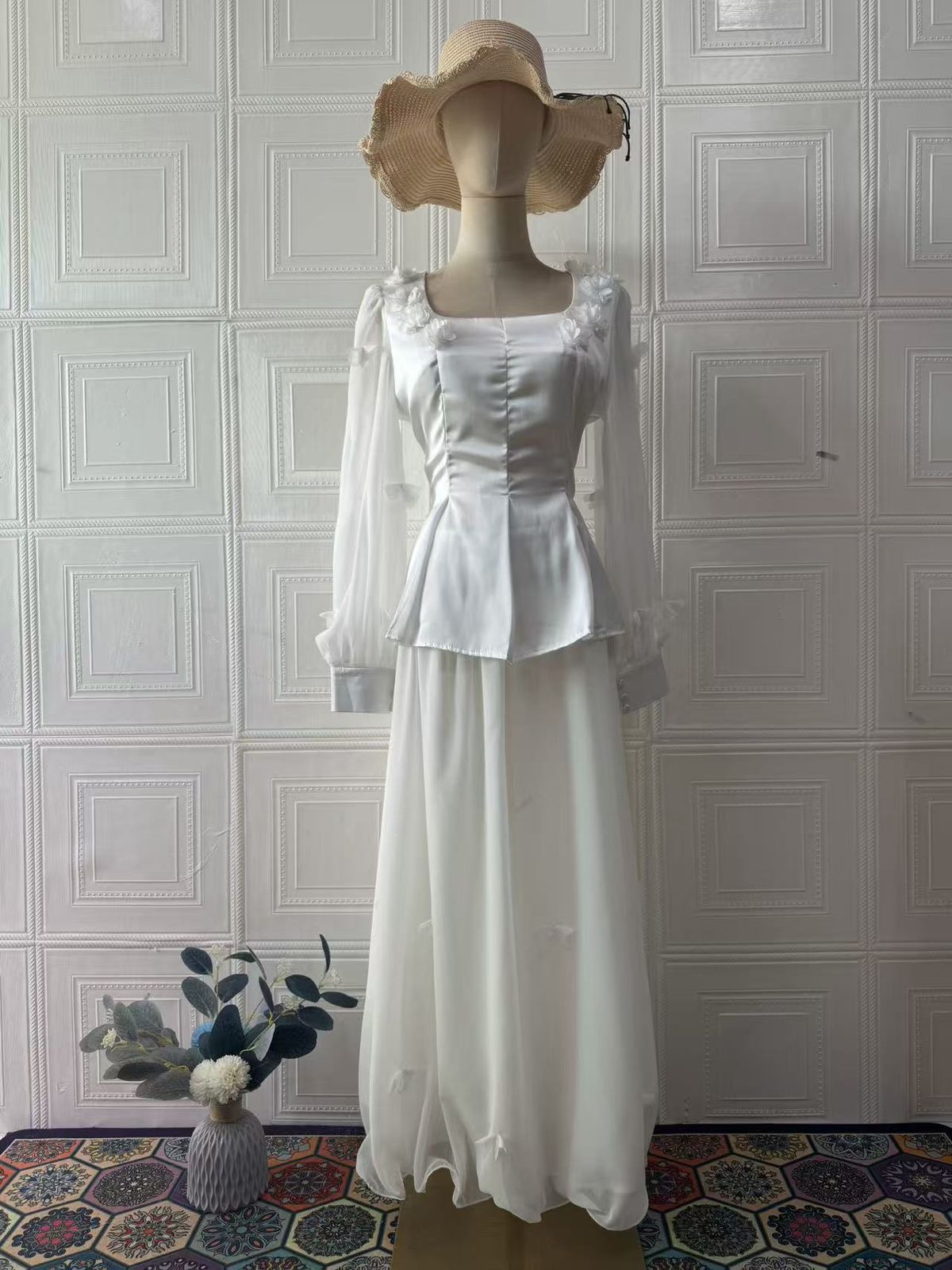 Women's Clothing Elegant Two Piece Dress For Women Long Sleeved Long Dress Style Vintage Style Perfect For Autumn_ecoleips.com