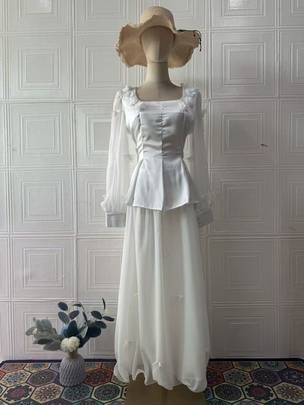 Women's Clothing Elegant Two Piece Dress For Women Long Sleeved Long Dress Style Vintage Style Perfect For Autumn_ecoleips.com
