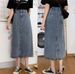 Women's Clothing Fat Girl Mm Large Size Denim Skirt Female High Waist Slim Medium And Long Hip Skirt Back Slit Loose Skirt Trendy_ecoleips.com