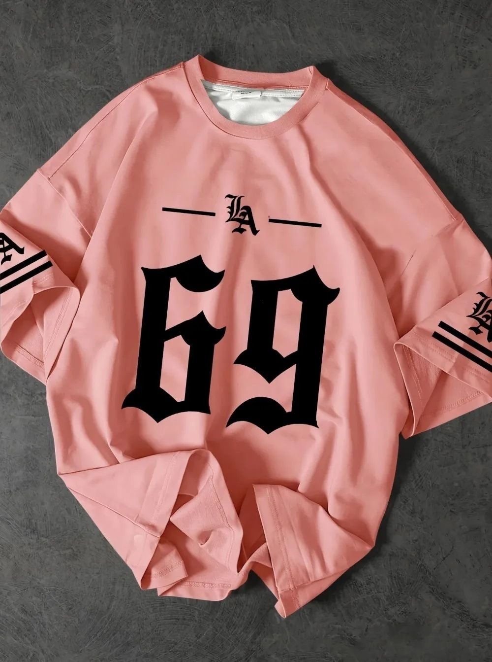 Korean Retro Gothic Print Women's Slim-Fit round Neck Short Sleeve Sports Jersey Top Vintage Athletic Style T-Shirt Multiple Colors S-5XL_ecoleips.com