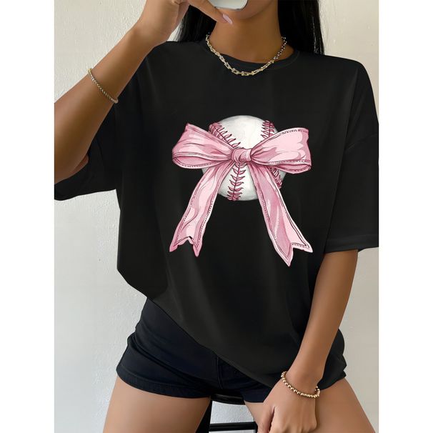 Women's Clothing Letter Pattern Loose Casual Printed Drop Shoulder T Shirt_ecoleips.com