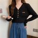A Large-sized, Slightly Plump, Long-sleeved, V-neck Knitted Top For Women In The Spring And Autumn Style, With A Base Layer Underneath_ecoleips.com