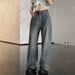 -Inspired Wide Leg Jeans For Women - Glam Rhinestone Embellished High Waist Flared Denim Pants With Vintage Wash_ecoleips.com