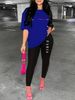 Women's Casual And Fashionable Paris Letter Pattern Printed Loose T-shirt+cropped Pants Two-piece Home Sportswear Daily Wear-417_ecoleips.com