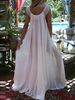 Women's Clothing Bohemian Fringe Maxi Dress - Flowy Plus Size Tunic With Adjustable Straps_ecoleips.com