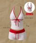 Polka Dot Milk Coffee Slimming off Shoulder Two Piece Swimsuit for Women Retro Style Beach Spa Resort Wear_ecoleips.com