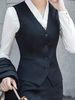 "Minimalist V-Neck Vest For Women - Lightweight Polyester, Sleek Layering Piece For Office & Casual Wear (Black, S-XXL)"_ecoleips.com