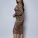 2026 Spring New Women's Cross-border Fashion Slim Dress Casual Leopard Print Elegant Dress_ecoleips.com