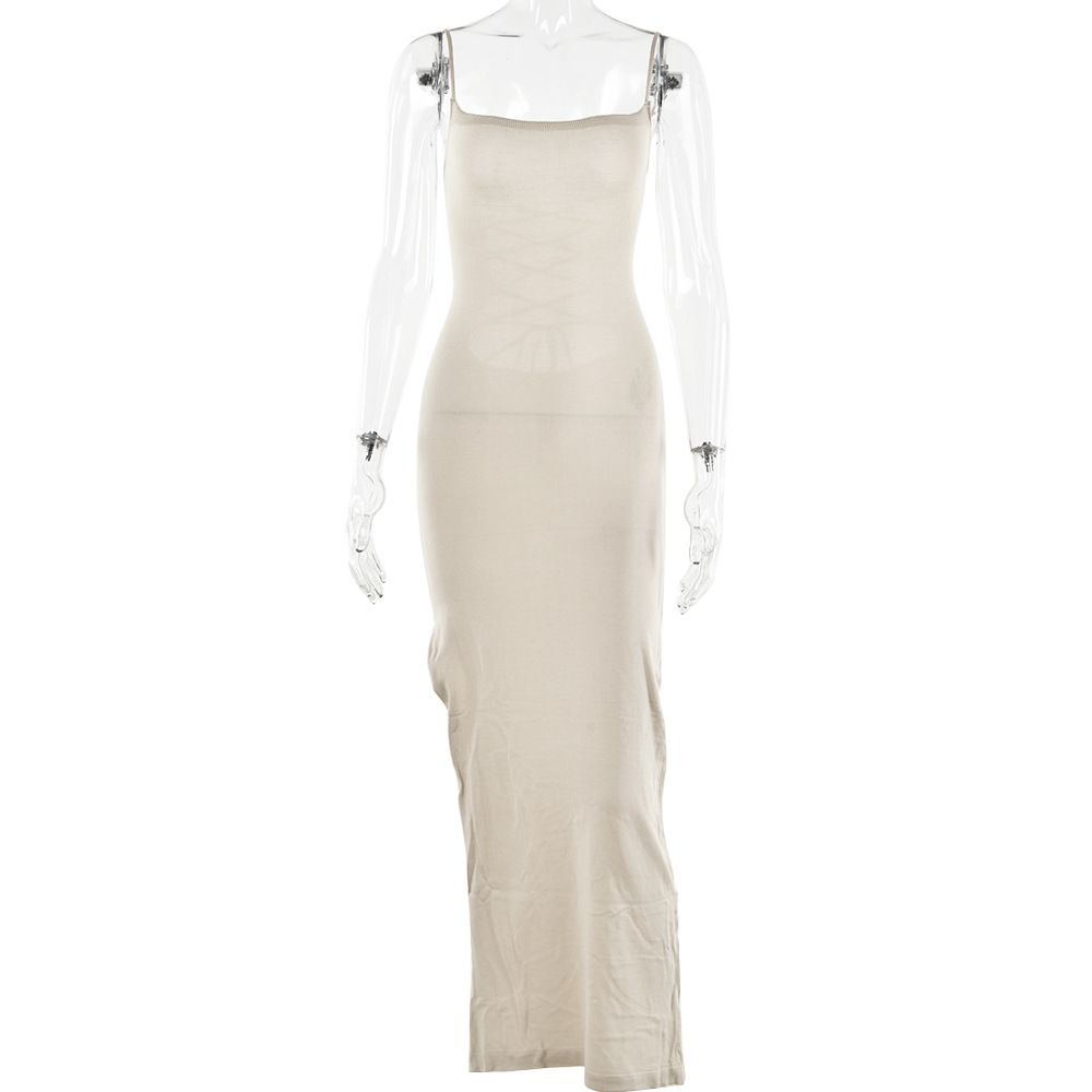 European American Ins Pure And Sexy Strap For Women, 2025 Summer Hot-selling New Style, Tie-back, Backl, Slit Long_ecoleips.com