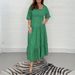 Women's Clothing Summer New Solid Color Hollow U Neck Puff Sleeve Dress Women's Clothing_ecoleips.com