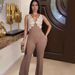 K V-neck Sleeveless Slim Fit Jumpsuit Fashionable Women's Casual Sexy Pants_ecoleips.com