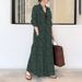 Cotton Linen Long Sleeve Printed Shirt Dress Casual Loose Women's Fashionable Dress With Pocket Elegant Style_ecoleips.com